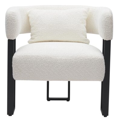 Scarlet Accent Chair in Ivory Boucle and Black 403-108IV 403 108IV 4