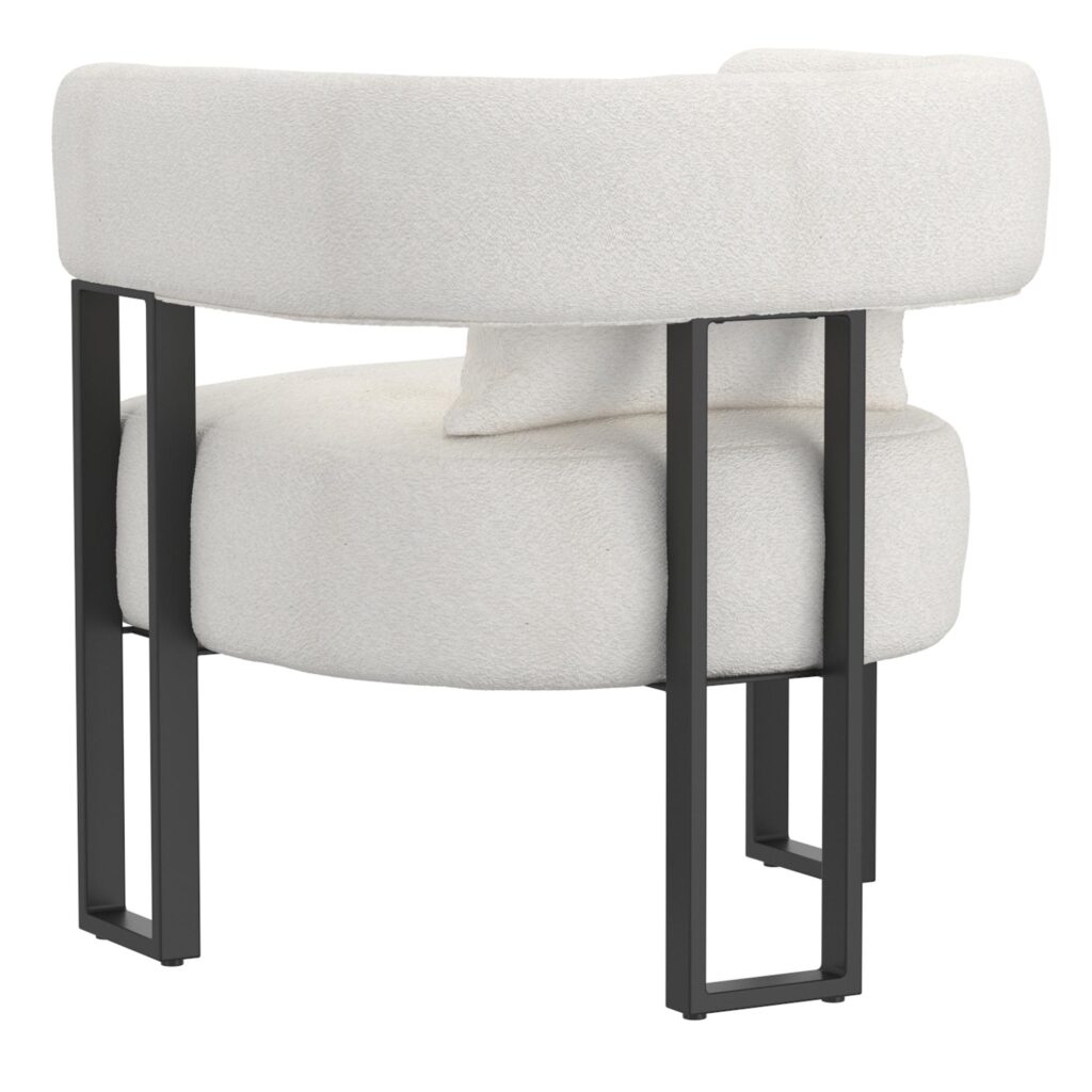 Scarlet Accent Chair in Ivory Boucle and Black - Image 6