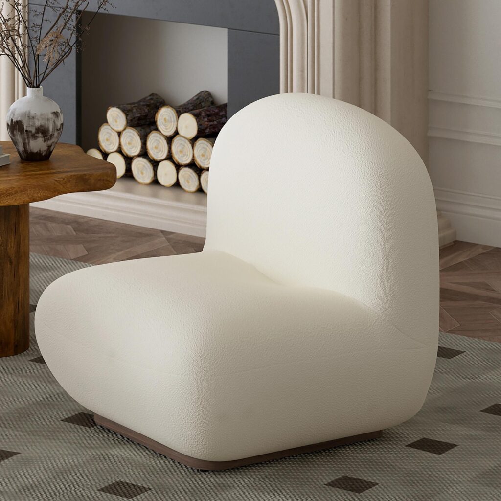 Zilano Accent Chair in Ivory Boucle - Image 2