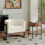 Zhuri Accent Chair in Ivory Boucle and Black 403-120IV 403 120IV 1