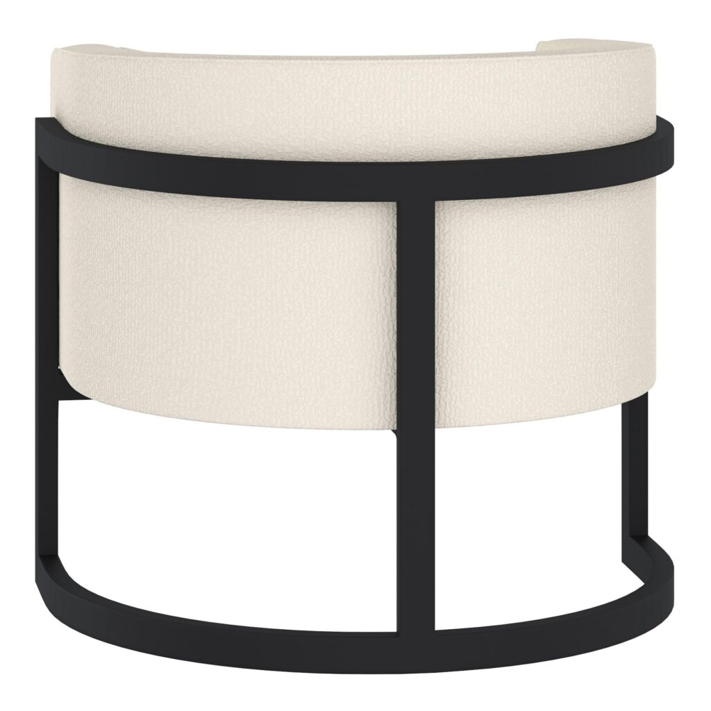 Zhuri Accent Chair in Ivory Boucle and Black - Image 3
