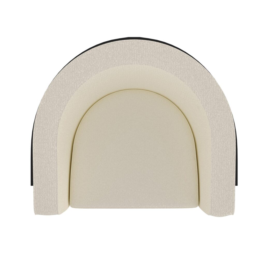 Zhuri Accent Chair in Ivory Boucle and Black - Image 6