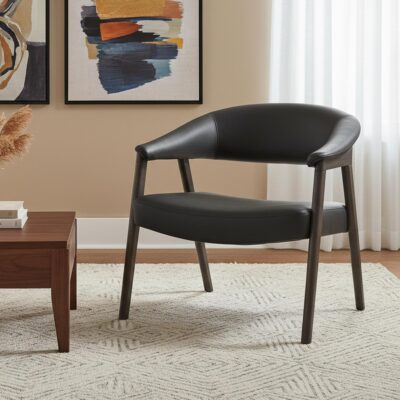 Bexley Accent Chair in Black and Dark Walnut 403-234BLK 403 234BLK 1