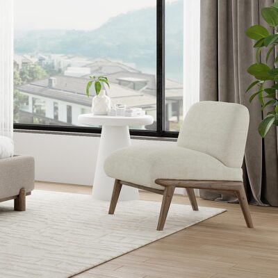 Lisson Accent Chair in Beige and Walnut 403-370BEG 403 370BEG 1