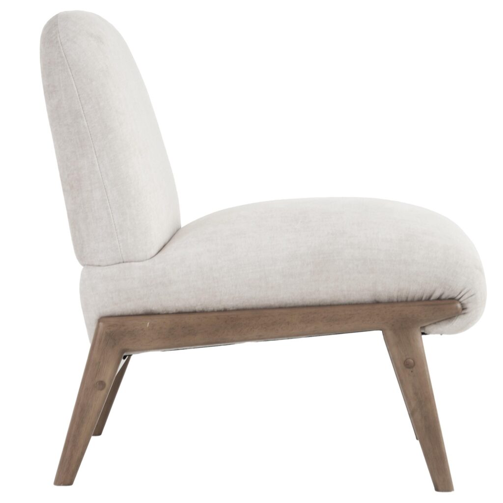 Lisson Accent Chair in Beige and Walnut - Image 4