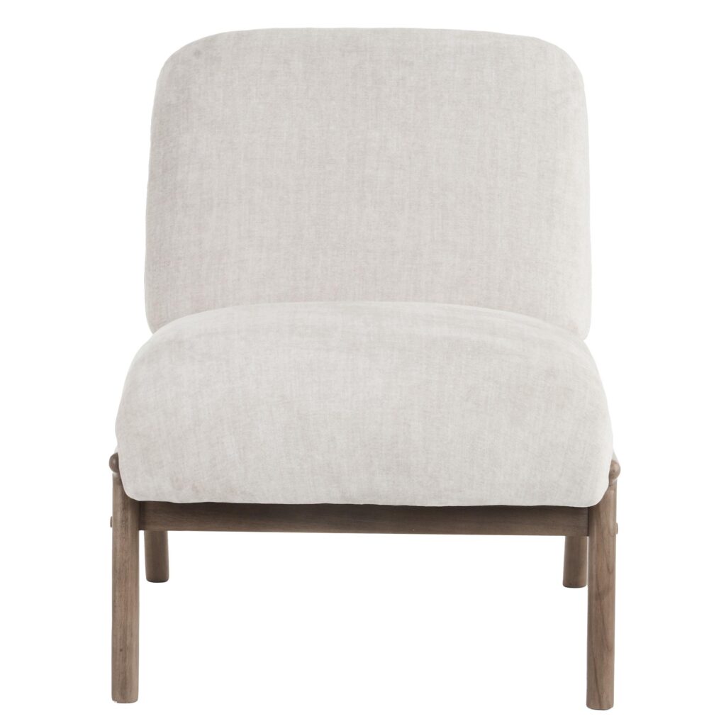 Lisson Accent Chair in Beige and Walnut - Image 5