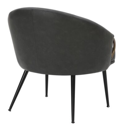 Zita Accent Chair in Vintage Charcoal Faux Leather and Black and Aged Gold 403-668CH 403 668CH 2