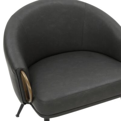 Zita Accent Chair in Vintage Charcoal Faux Leather and Black and Aged Gold 403-668CH 403 668CH 5
