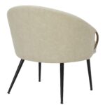 Zita Accent Chair in Vintage Ivory Faux Leather and Black and Aged Gold 403-668IV 403 668IV 2