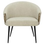 Zita Accent Chair in Vintage Ivory Faux Leather and Black and Aged Gold 403-668IV 403 668IV 4