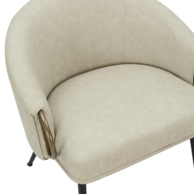 Zita Accent Chair in Vintage Ivory Faux Leather and Black and Aged Gold 403-668IV 403 668IV 5