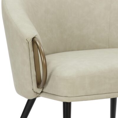 Zita Accent Chair in Vintage Ivory Faux Leather and Black and Aged Gold 403-668IV 403 668IV 6