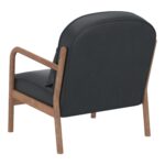Fani Accent Chair, Faux Leather in Black and Walnut 403-926BLK 403 926BLK 2