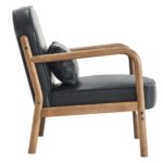 Fani Accent Chair, Faux Leather in Black and Walnut 403-926BLK 403 926BLK 3