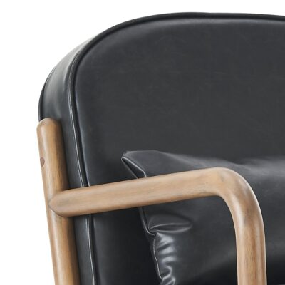 Fani Accent Chair, Faux Leather in Black and Walnut 403-926BLK 403 926BLK 6