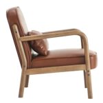 Fani Accent Chair, Faux Leather in Saddle and Walnut 403-926SD 403 926SD 3