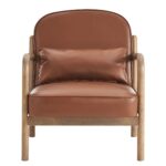 Fani Accent Chair, Faux Leather in Saddle and Walnut 403-926SD 403 926SD 4