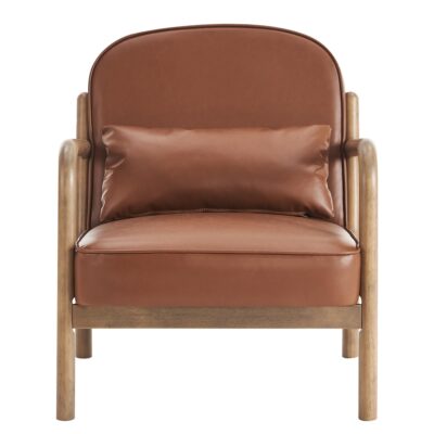 Fani Accent Chair, Faux Leather in Saddle and Walnut 12 Fani Accent Chair, Faux Leather in Saddle and Walnut 403-926SD 403 926SD 4