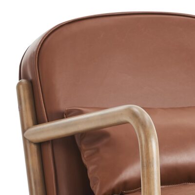 Fani Accent Chair, Faux Leather in Saddle and Walnut 14 Fani Accent Chair, Faux Leather in Saddle and Walnut 403-926SD 403 926SD 6