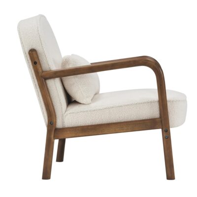Fani Accent Chair, Fabric in White Boucle and Walnut 11 Fani Accent Chair, Fabric in White Boucle and Walnut 403-926WT 403 926WT 3