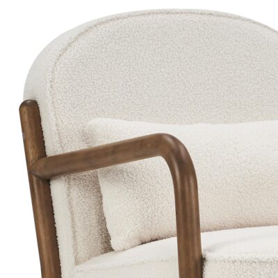 Fani Accent Chair, Fabric in White Boucle and Walnut 14 Fani Accent Chair, Fabric in White Boucle and Walnut 403-926WT 403 926WT 6