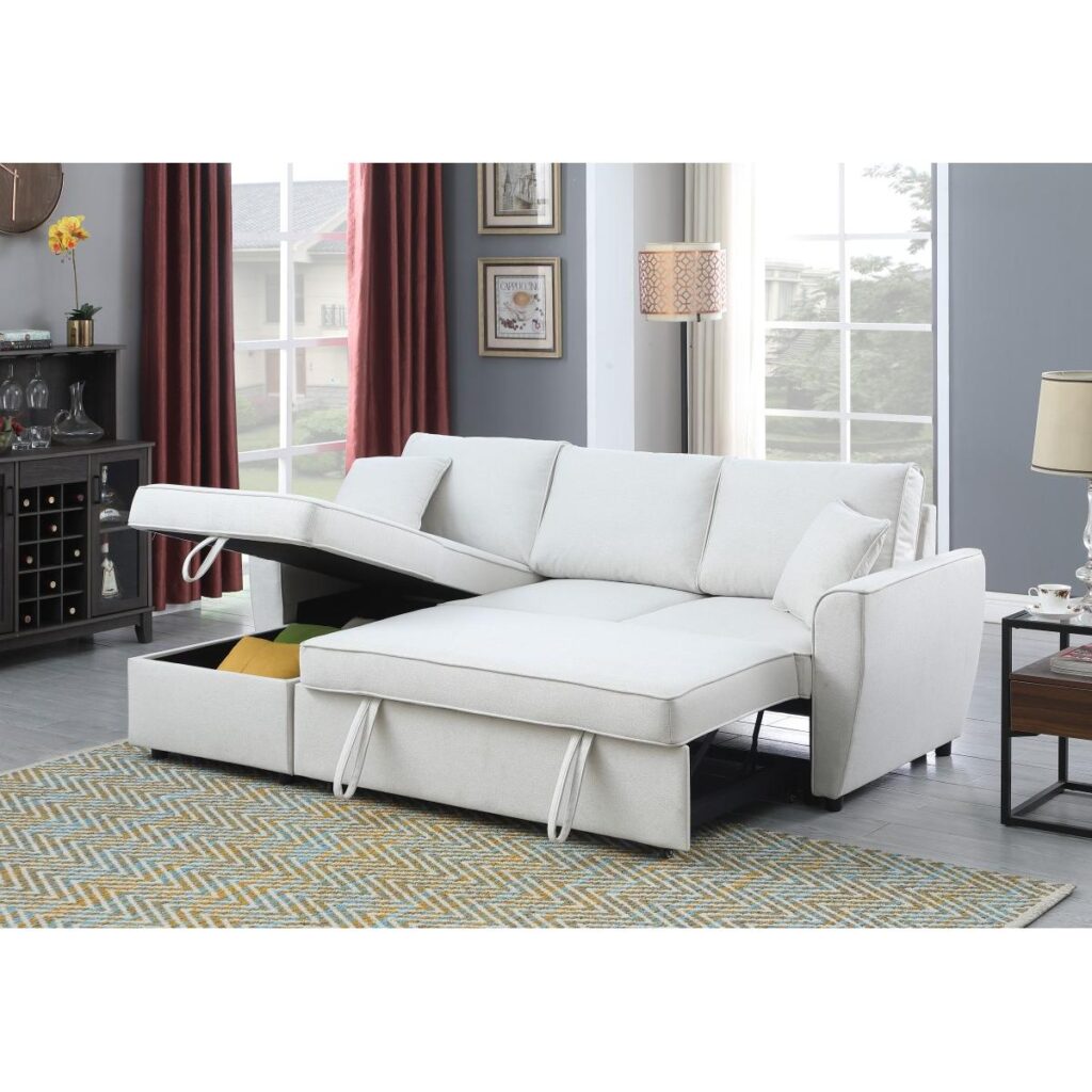 Aria Sleeper Sofa Bed - Light Beige - Image 2