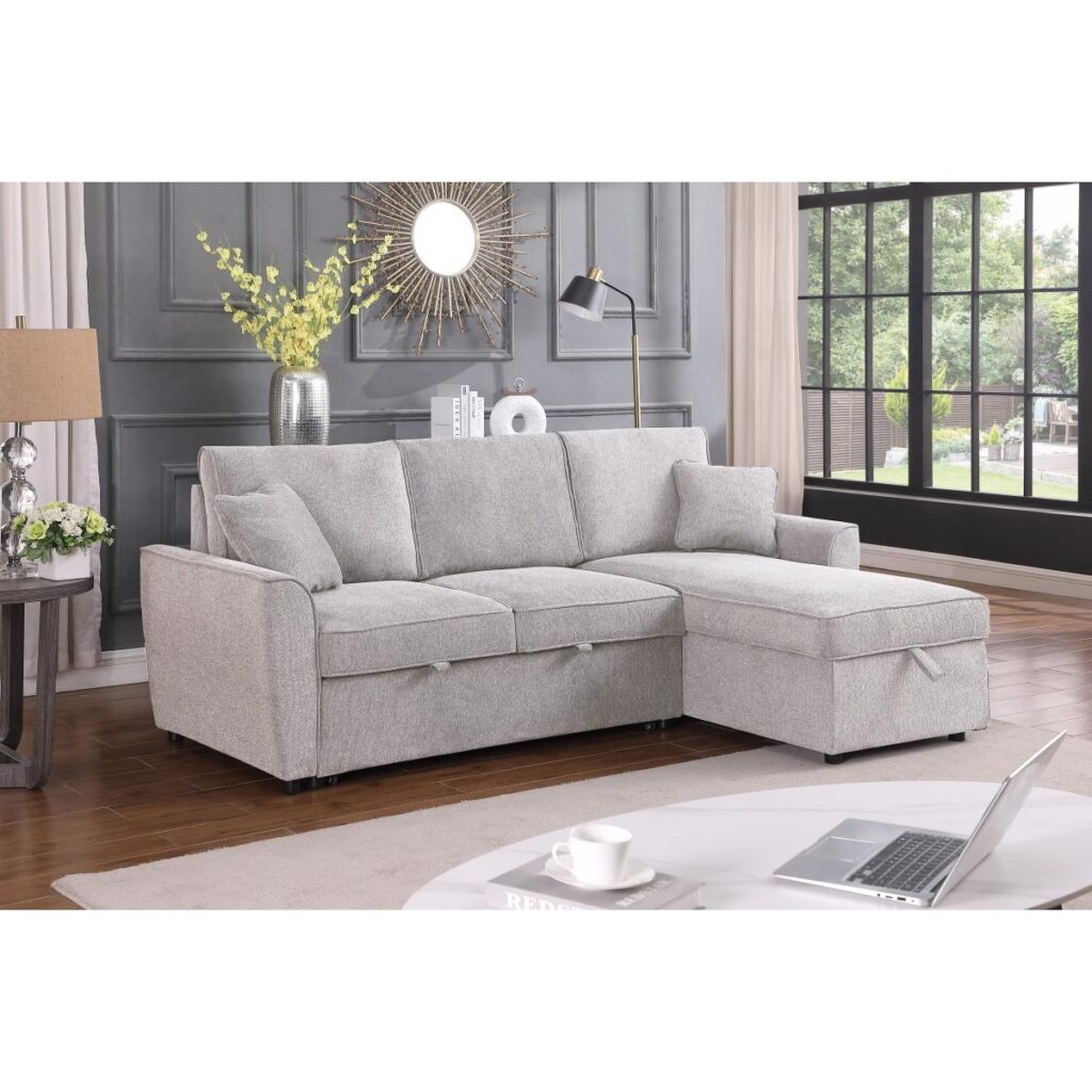 Aria Sleeper Sofa Bed - Beige - Image 2