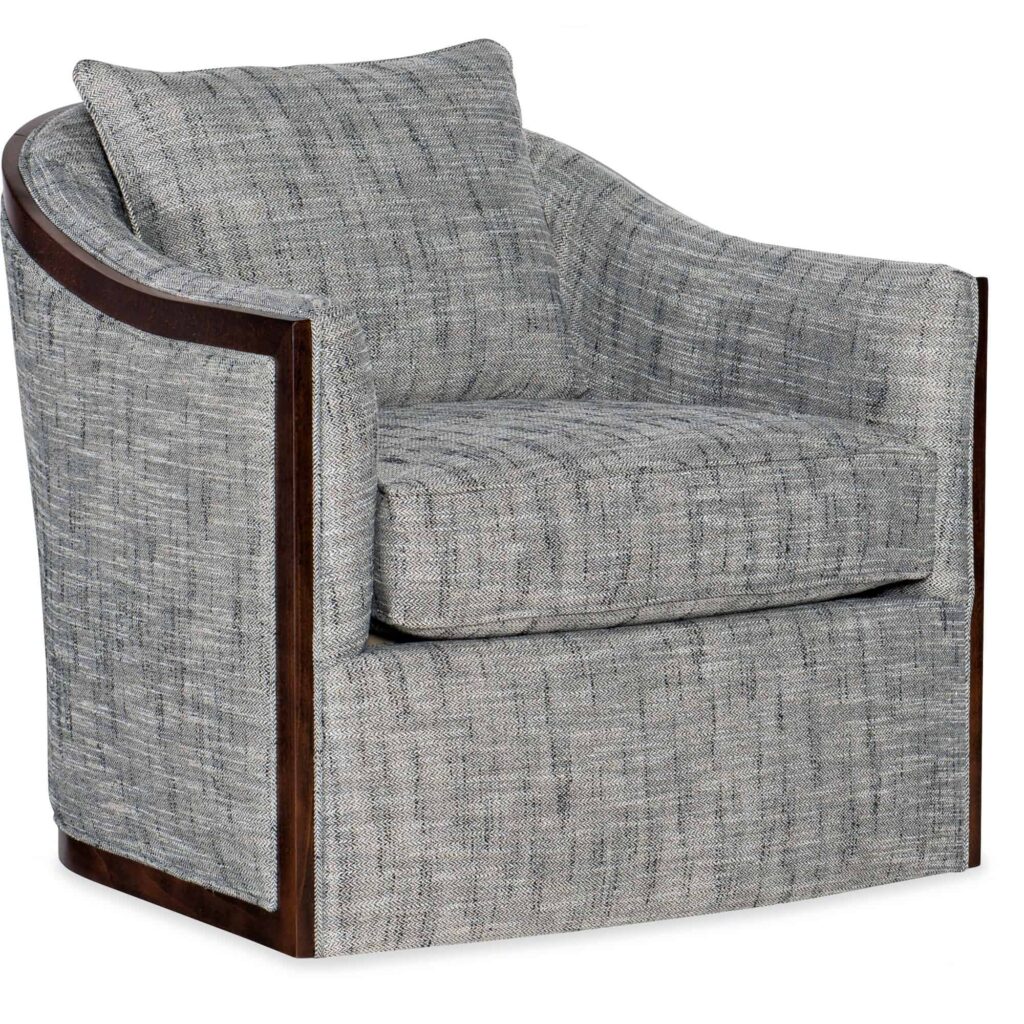 Coco Exposed Wood Swivel Chair