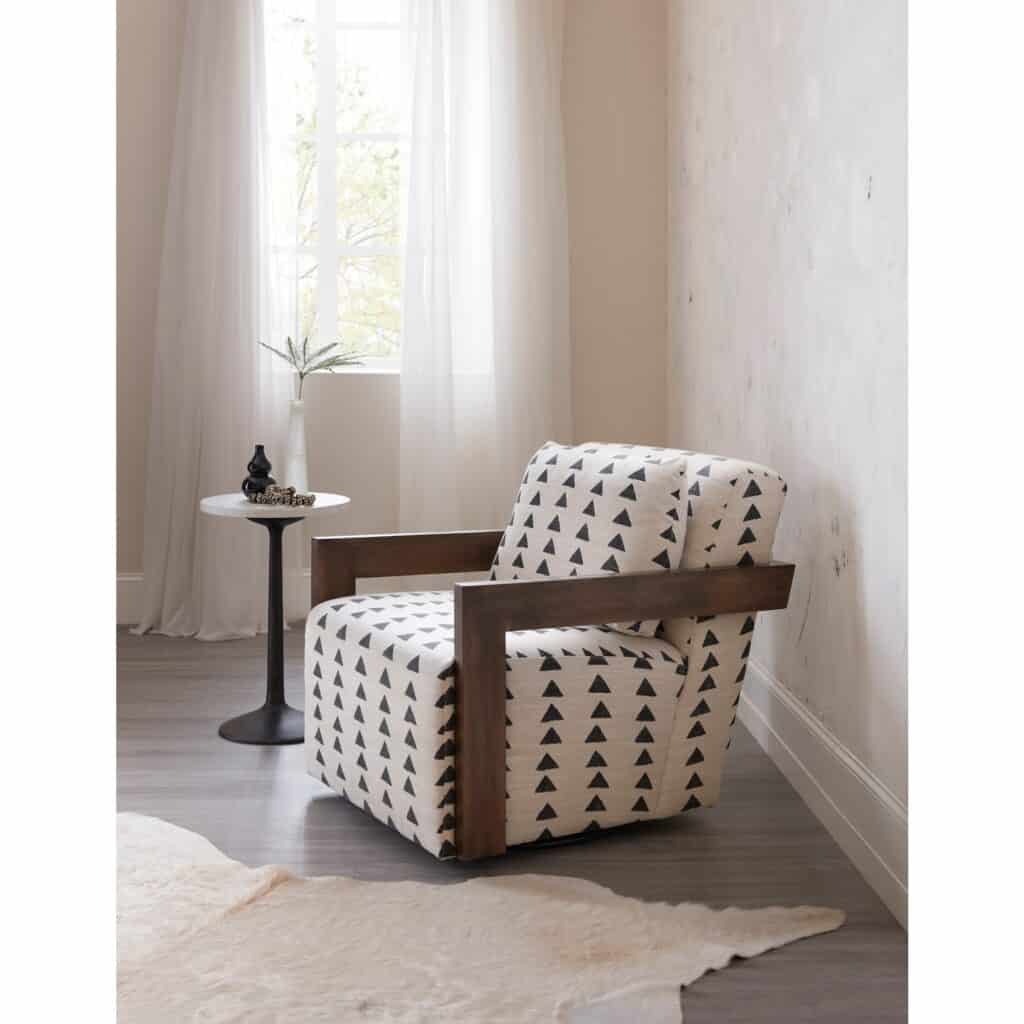 Cabell Exposed Wood Swivel Chair - Image 4
