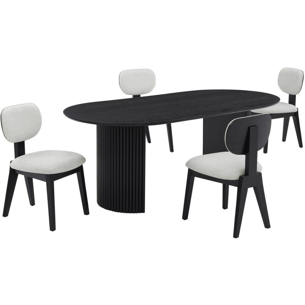 Terra 5-Piece Dining Set - Black