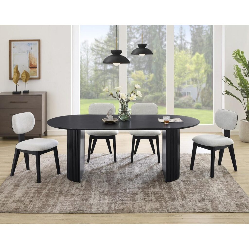 Terra 5-Piece Dining Set - Black - Image 2