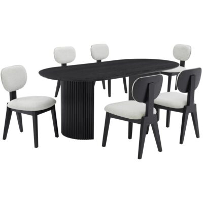 Terra 7-Piece Dining Set - Black