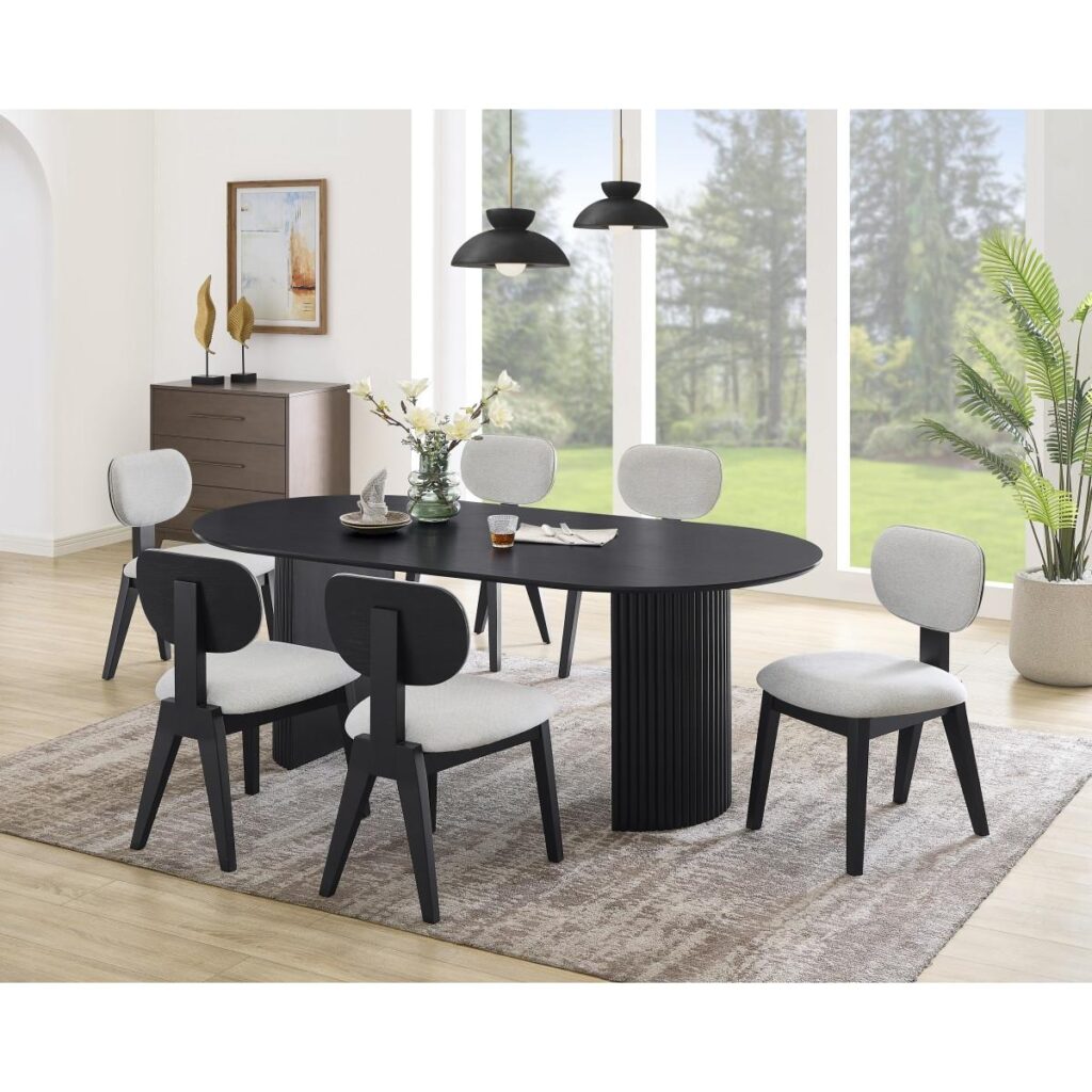 Terra 7-Piece Dining Set - Black - Image 2