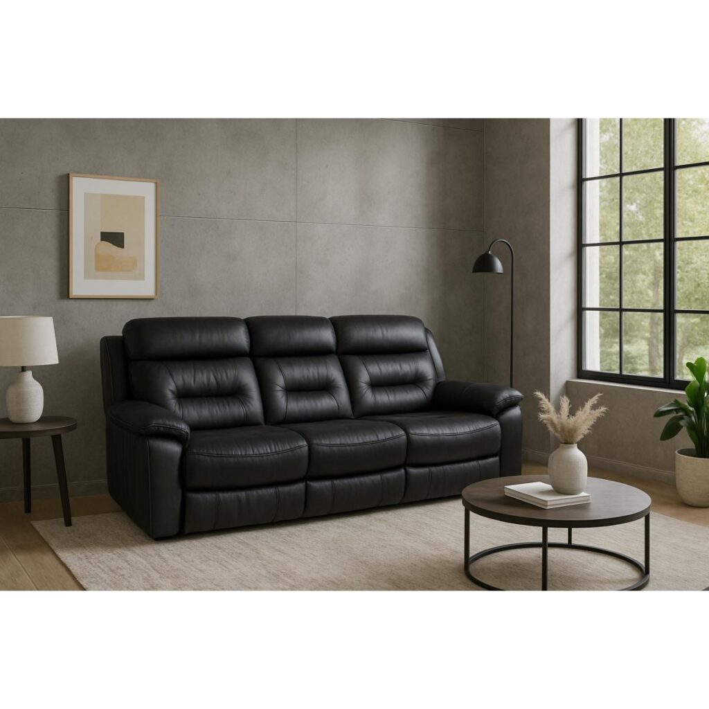 Nelson Recliner Sofa - Black - Image 7