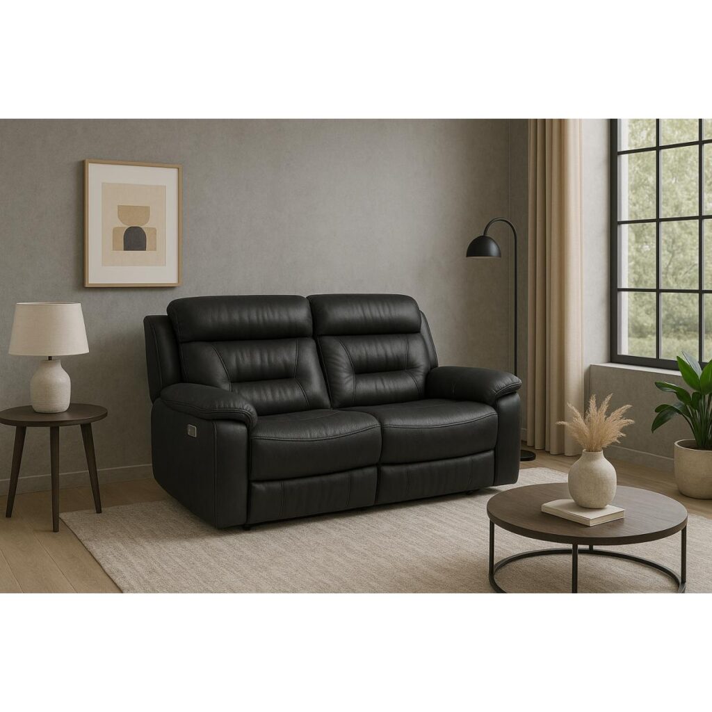 Nelson Recliner Love Seat - Black - Image 8