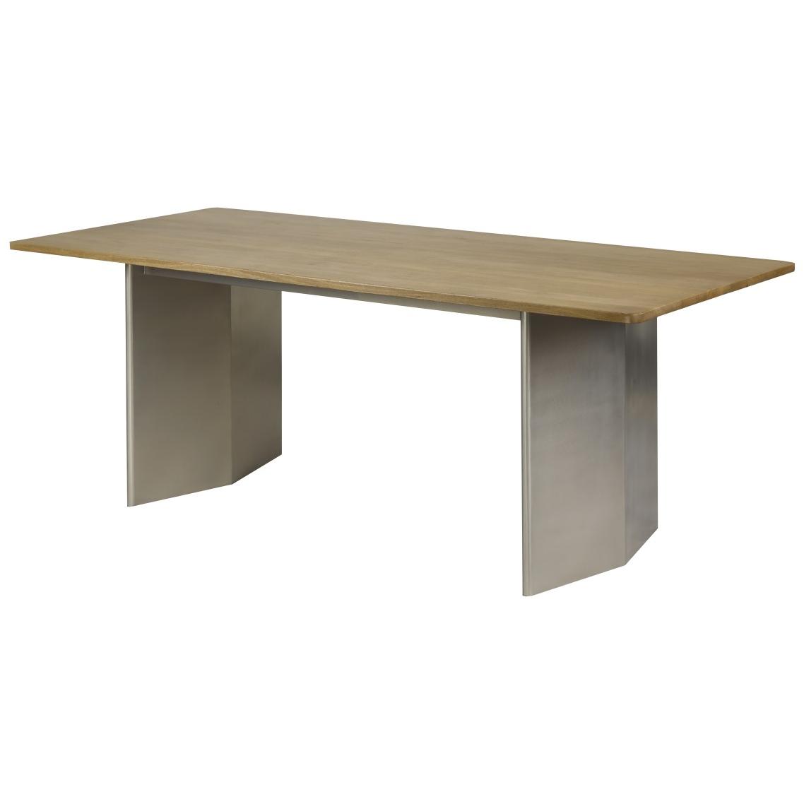 Booker Dining Table - Oak/Matte Chrome