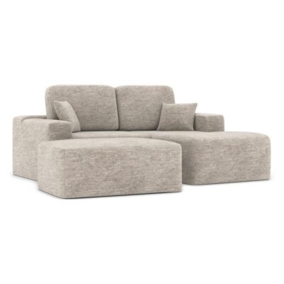 Brassex Sectional Sofa with Ottoman - Beige