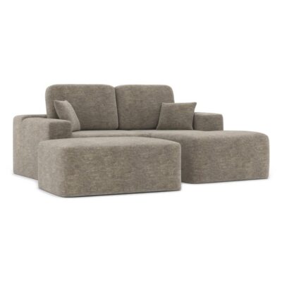 Brassex Sectional Sofa with Ottoman - Taupe