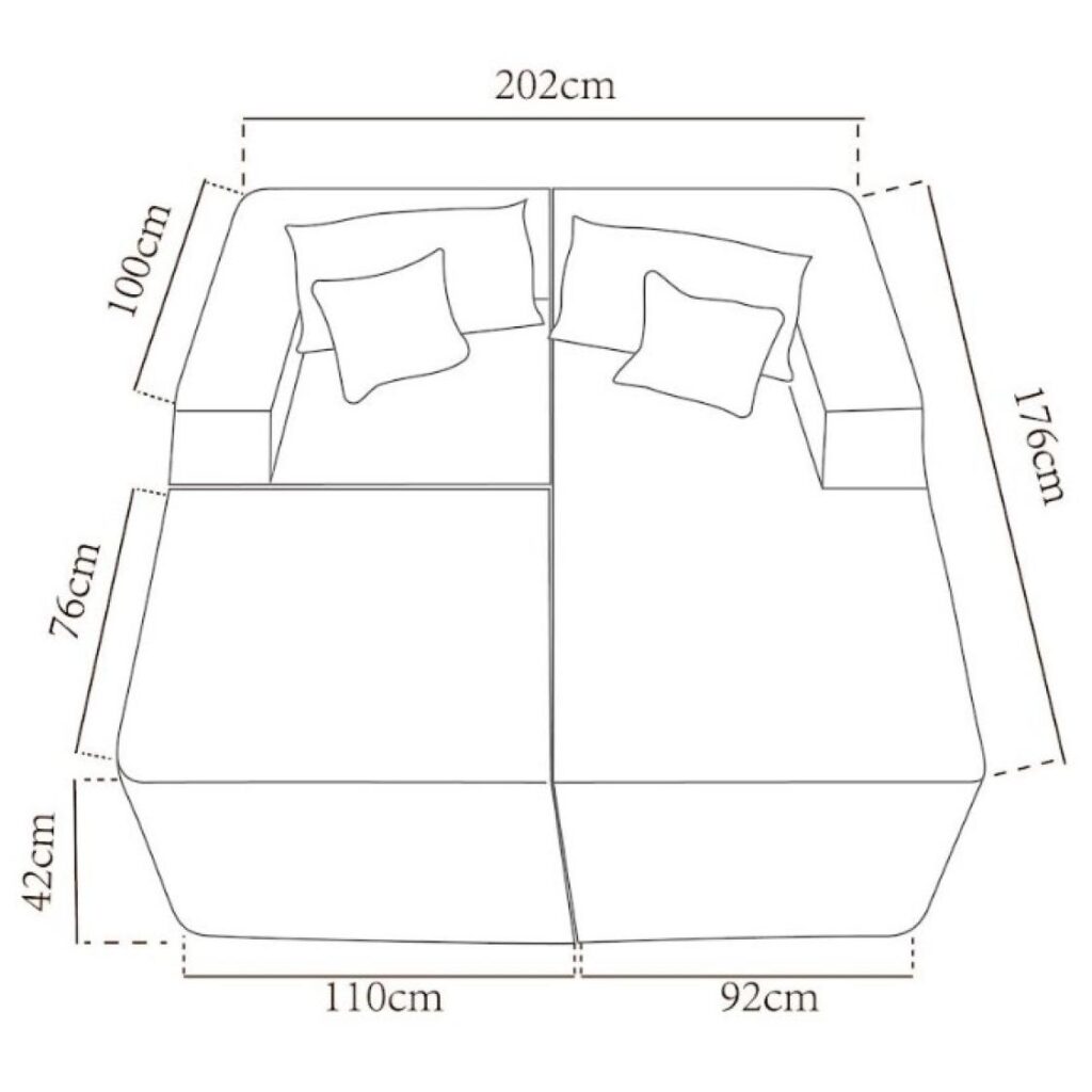 Brassex Sectional Sofa with Ottoman - Taupe - Image 2