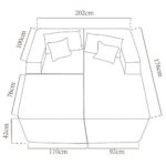 Brassex Sectional Sofa with Ottoman - Taupe 443203 443203 2