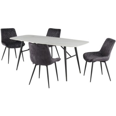 Easton 5-Piece Dining Set - Black/Grey