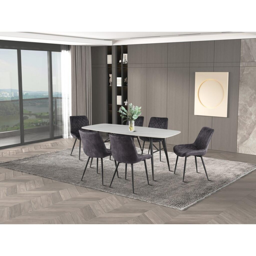 Easton 7-Piece Dining Set - Black/Grey - Image 2