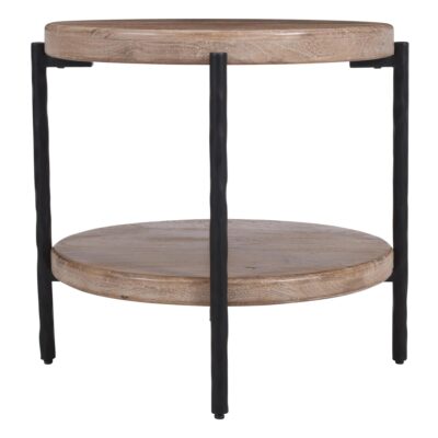 Johar Round Accent Table in Natural and Black 501-068NAT 501 068NAT 2