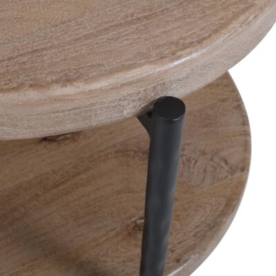 Johar Round Accent Table in Natural and Black 501-068NAT 501 068NAT 3