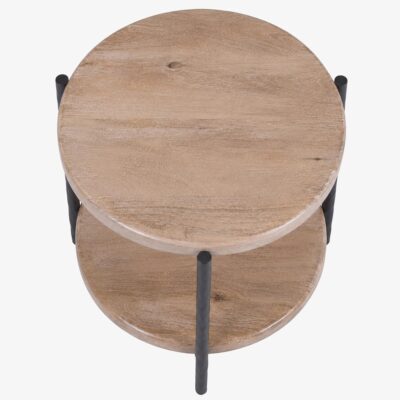 Johar Round Accent Table in Natural and Black 501-068NAT 501 068NAT 4