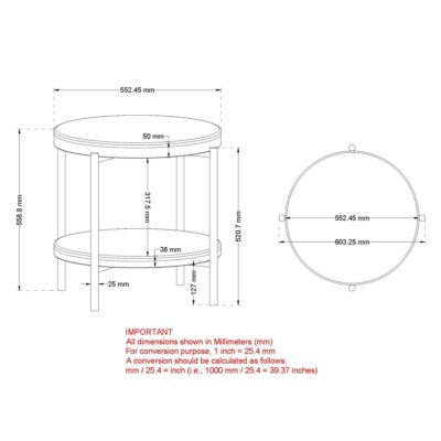 Johar Round Accent Table in Natural and Black 501-068NAT 501 068NAT LD