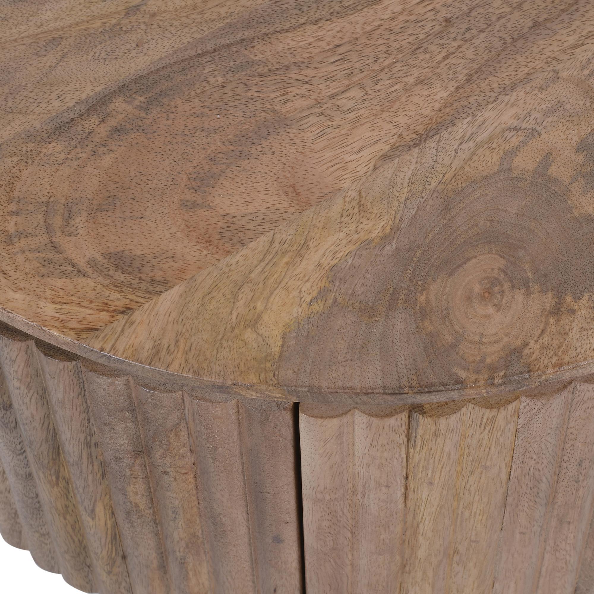 Balark Round 1 Drawer Accent Table in Natural 6 Balark Round 1 Drawer Accent Table in Natural - Image 6