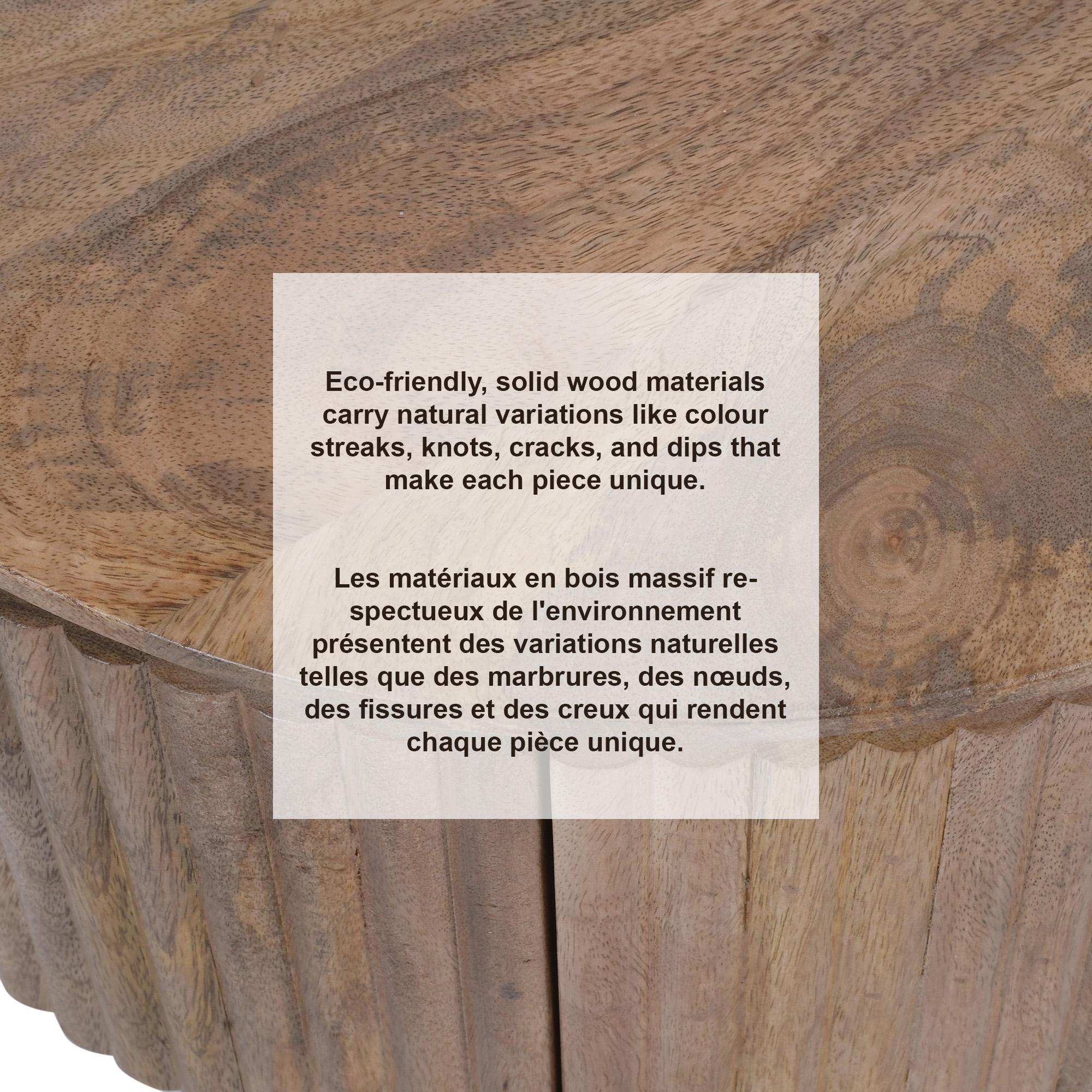 Balark Round 1 Drawer Accent Table in Natural 7 Balark Round 1 Drawer Accent Table in Natural - Image 7