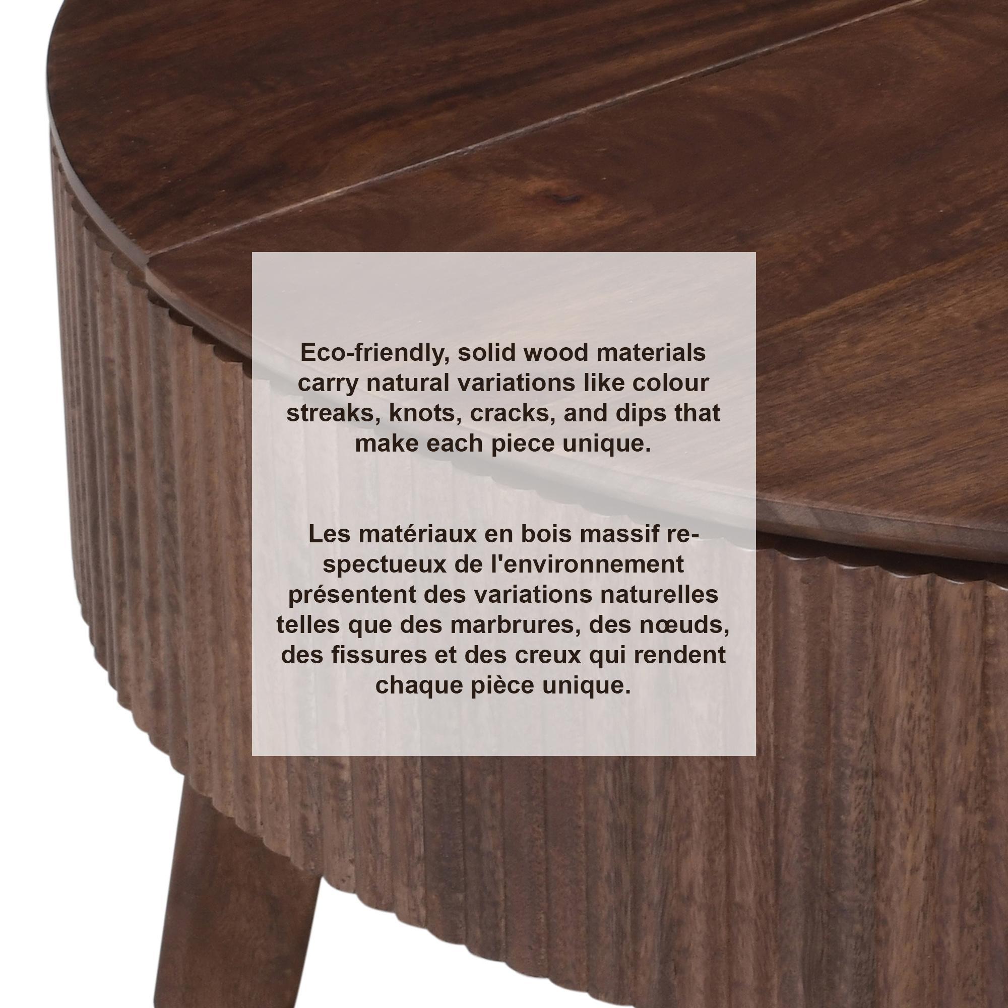 Balark Round 1 Drawer Accent Table in Walnut 7 Balark Round 1 Drawer Accent Table in Walnut - Image 7