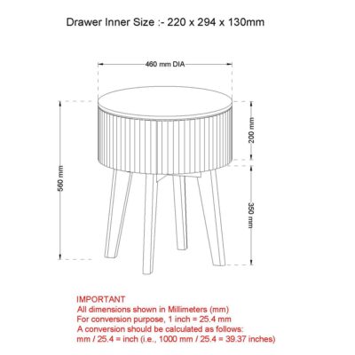 Balark Round 1 Drawer Accent Table in Walnut 15 Balark Round 1 Drawer Accent Table in Walnut 501-071WAL 501 071WAL LD